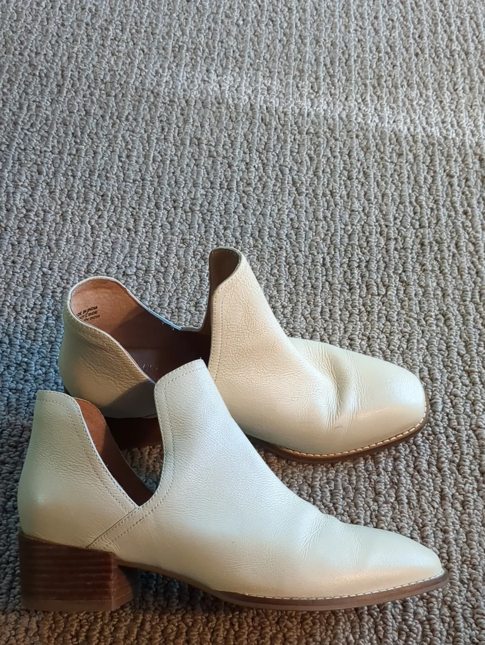 Seychelles Of Los Angeles Cream Leather Boots